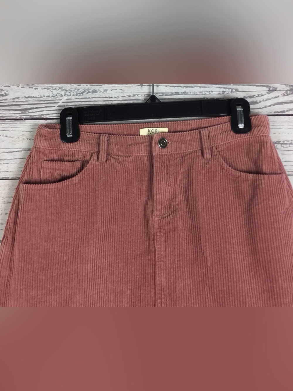 Kori America Women’s Rose Pink 100% Cotton Corduroy Mini Skirt Size M - Picture 2 of 8